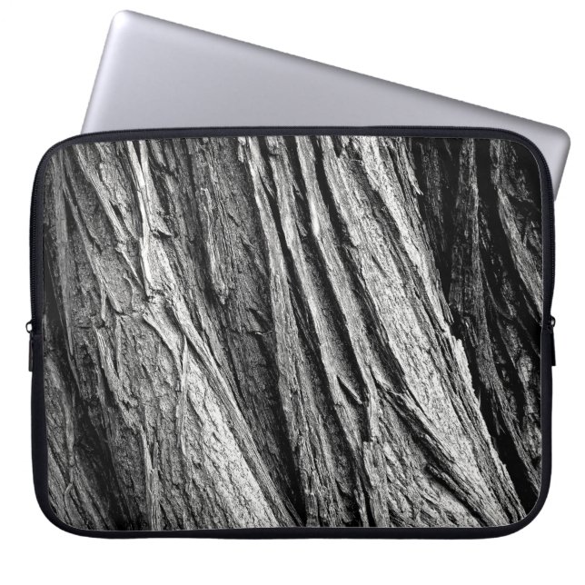 Boom- en boomschors- hout laptop sleeve (Voorkant)