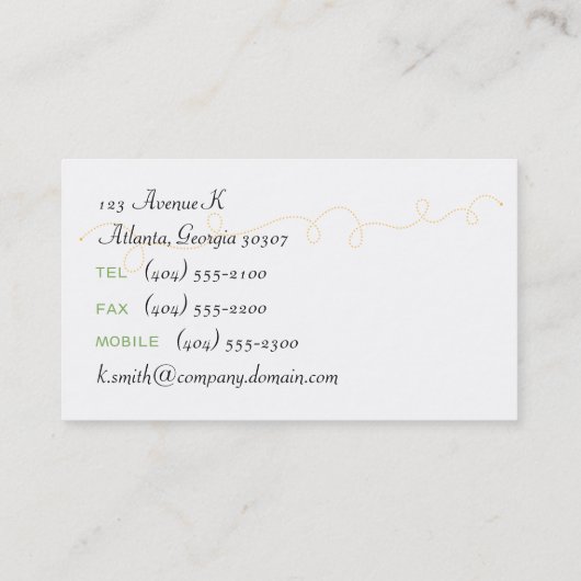 Boom en draai visitekaartje (Achterkant)