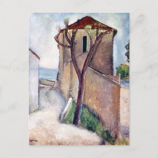 Boom en huis van Amedeo Modigliani Briefkaart (Voorkant)