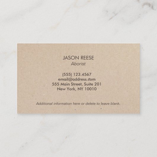 Boom- en landschapsarchitectuur visitekaartje (Achterkant)