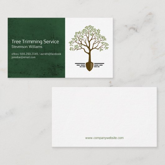 Boom en Logo | Landschapsontwerp Visitekaartje (Voorkant / Achterkant)