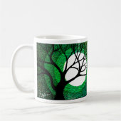Boom en maan - groen koffiemok (Links)