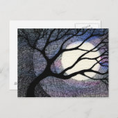 Boom en maan kruis bevestigd briefkaart (Voorkant / Achterkant)