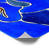 Boom en maan op Canvas - Blauw Poster (Hoek)