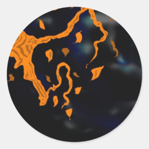 Boom en maan ronde sticker