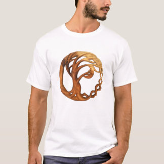 Boom- en Moon Wood Carved Tree of Life T-shirt