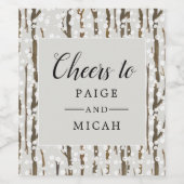 Boom en Sneeuw Winter Wervingsfeest Wijn Etiket (Enkel label)