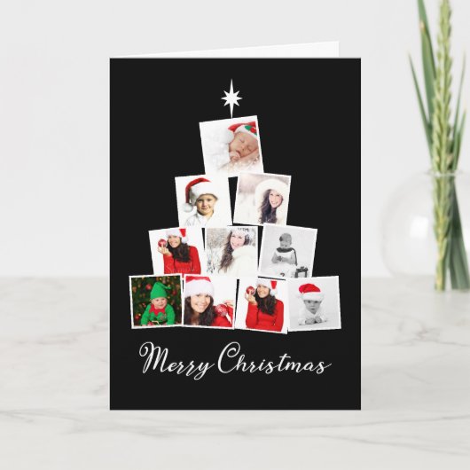 Boom en ster - speciaal kerstfeest feestdagen kaart (Voorkant)