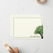 Boom en Ster van David Bar Mitswa Dank u Opmerking Notitiekaartje (Voorkant / Achterkant in situ)