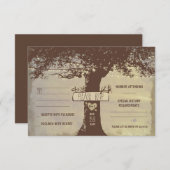 boom en string lichten bruiloft RSVP kaarten (Voorkant / Achterkant)