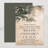 boom en Tortelduifjes rustieke land bruiloft Kaart (Voorkant / Achterkant)