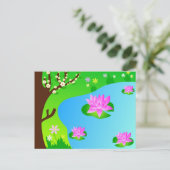 Boom en vijver - Briefkaart (Staand voorkant)