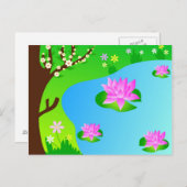 Boom en vijver - Briefkaart (Voorkant / Achterkant)