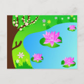 Boom en vijver - Briefkaart (Voorkant)