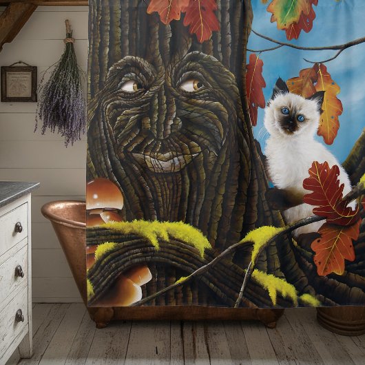 Boom Ent Kat Herfst Fantasie Douchegordijn