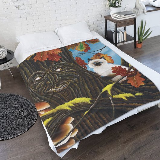 Boom Ent Kat Herfst Fantasie Fleece Deken