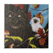 Boom Ent Kat Herfst Fantasie Tegeltje (Voorkant)