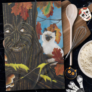 Boom Ent Kat Herfst Fantasie Theedoek