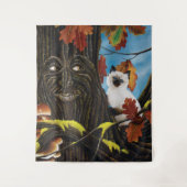 Boom Ent Kat Herfst Fantasie Wandkleed (Voorkant)