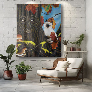 Boom Ent Kat Herfst Fantasie Wandkleed