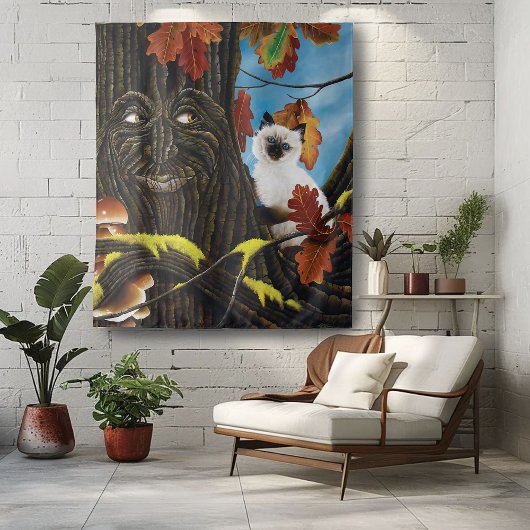 Boom Ent Kat Herfst Fantasie Wandkleed