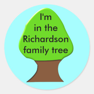 Boom familieboomsticker ronde sticker