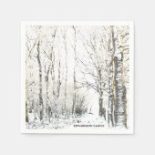 Boom familienaam in robuuste winterbos servet (Voorkant)
