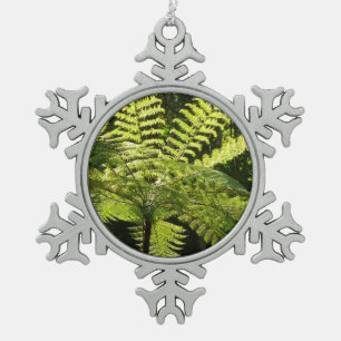 Boom Fern in het regenwoud Tin Sneeuwvlok Ornament