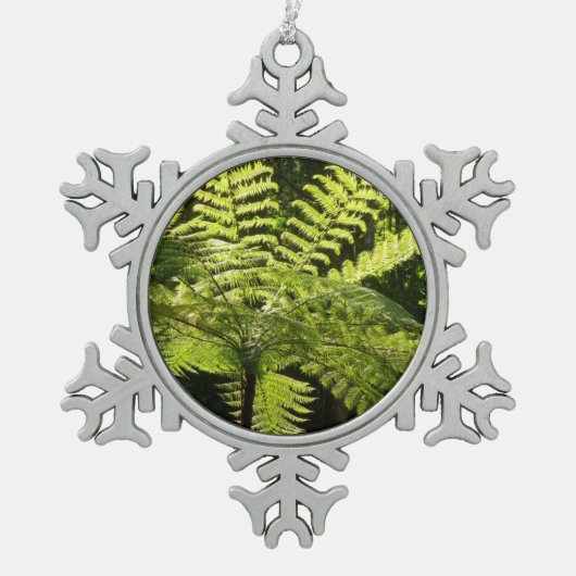 Boom Fern in het regenwoud Tin Sneeuwvlok Ornament (Voorkant)