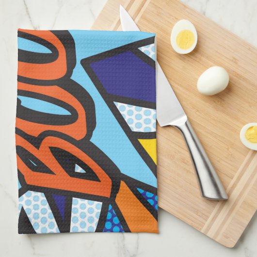 BOOM Fun Retro Comic Book Pop Art Theedoek (Quarter Fold)