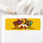 BOOM Fun Retro Stripboek Pop Art Adres Etiket (Insitu)