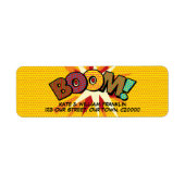 BOOM Fun Retro Stripboek Pop Art Adres Etiket (Voorkant)