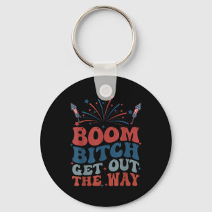 Boom Ga Opzij Usa 4 juli Vuurwerk Sleutelhanger
