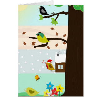 Boom gedurende de vier seizoenen