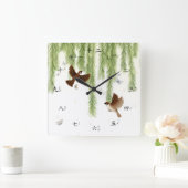 Boom geeft Chinese cijfers met Zhuyin Fuhao Sq Vierkante Klok (Huis)