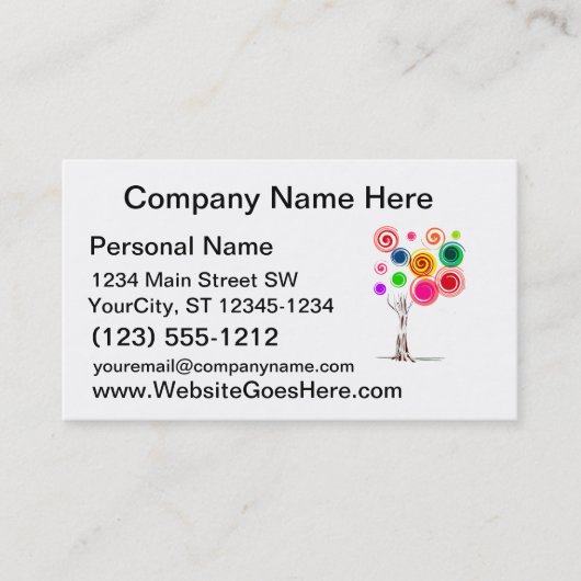 Boom gekleurde stalen spiraalvormig eco-grafisch.p visitekaartje (Voorkant)