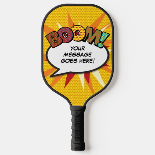 BOOM Gepersonaliseerde Spraakballon Grappig Cool Pickleball Paddle (Voorkant)