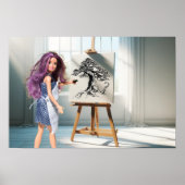 Boom getekend in houtskool poster (Voorkant)