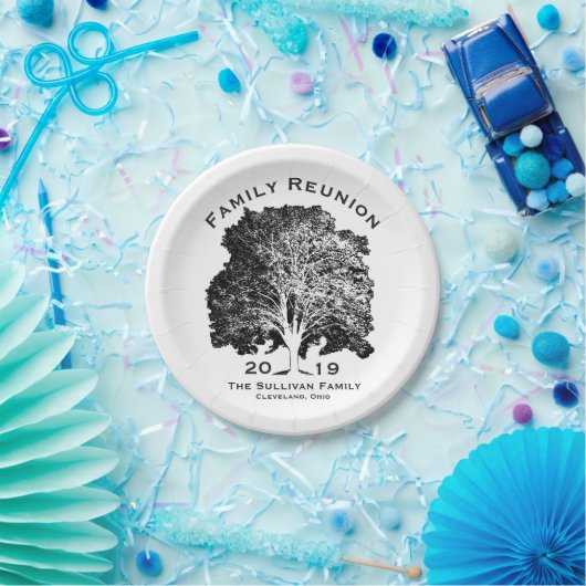 Boom gezinshereniging persoonlijke partij papieren bordje (Feest)