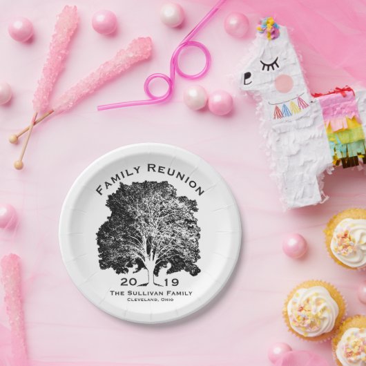 Boom gezinshereniging persoonlijke partij papieren bordje (Feest)