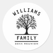 Boom - gezinshereniging zomervakantie ronde sticker (Voorkant)