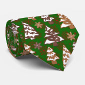 Boom Gingerbrood Koekjes Rood en Groen Kerstmis Stropdas (Opgerold)