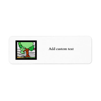 Boom |  Glas in lood Circa 1920 Etiket