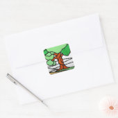 Boom |  Glas in lood Circa 1920 Vierkante Sticker (Envelop)