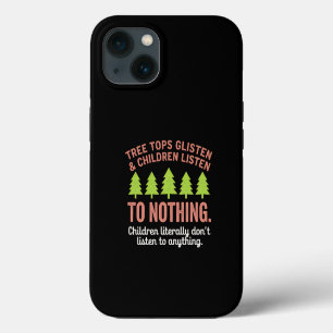 Boom glinstert en kinderen luisteren naar niets le iPhone 13 hoesje