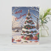 Boom Glow & Cadeaus Feestdagenkaart (Staand voorkant)