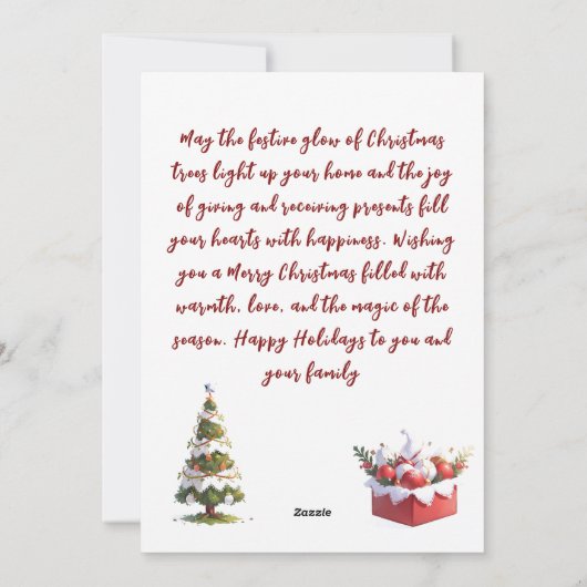 Boom Glow & Cadeaus Feestdagenkaart (Achterkant)