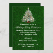 Boom Green Holiday Party Uitnodigingen (Voorkant / Achterkant)