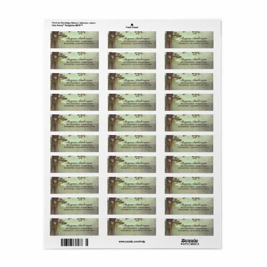 Boom hart rustieke bruiloft etiket (Full Sheet)