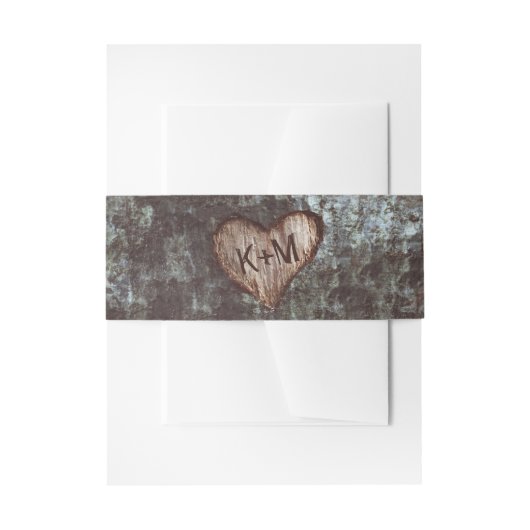 Boom hart rustieke bruiloft uitnodigingen wikkel (Voorkant Voorbeeld)